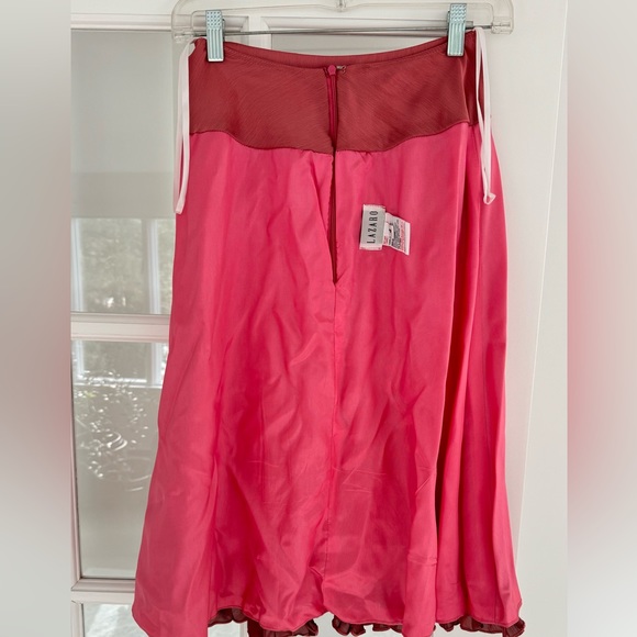 Lazaro plated skirt size 4 beautiful peach fuzz silk skirt - Picture 6 of 13